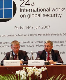 State Secretary Edgars Rinkevics (left) with Hungarian Ambassador Gabor Brodi